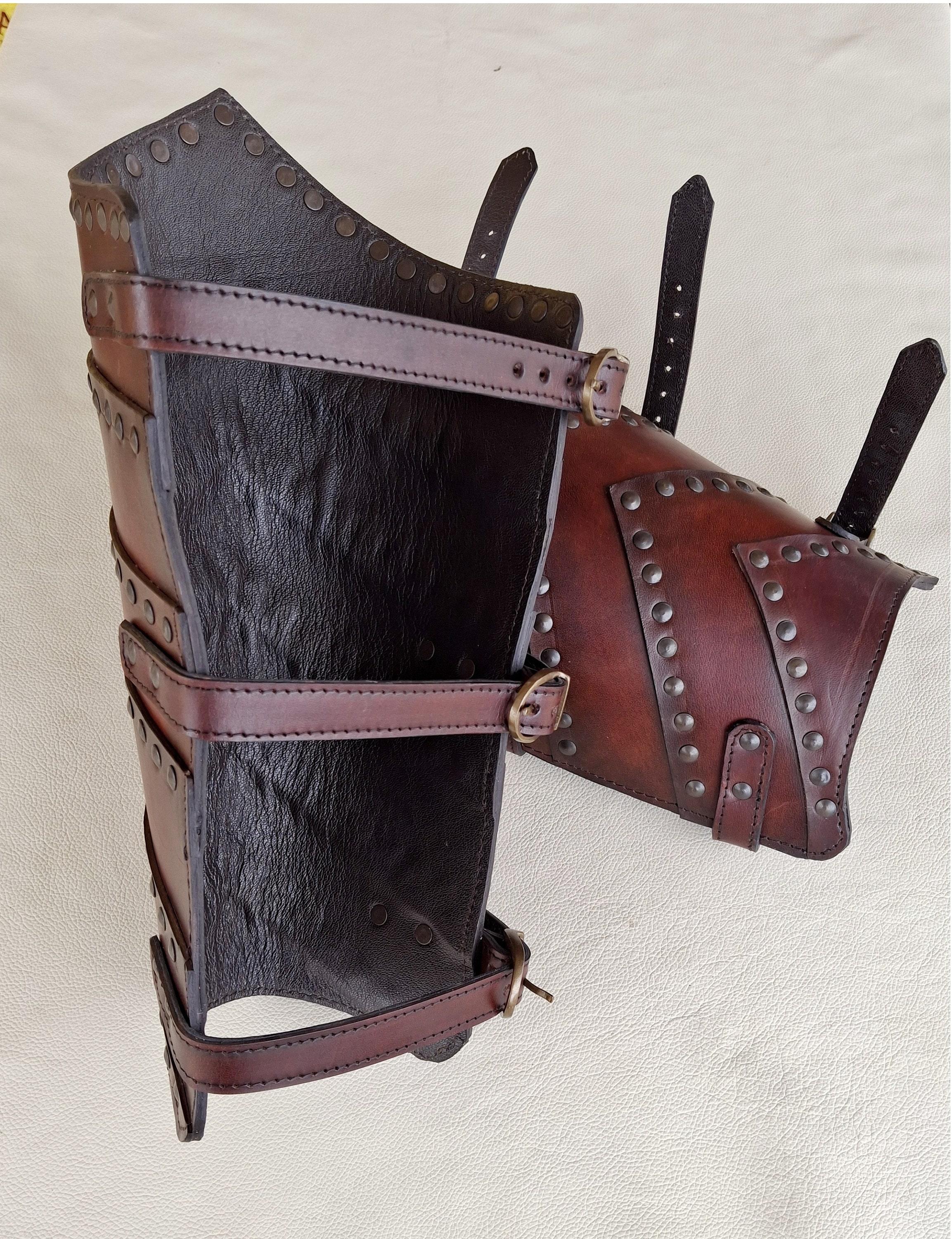 Handmade Leather Greaves: Medieval Renaissance LARP Leg Armor - Etsy