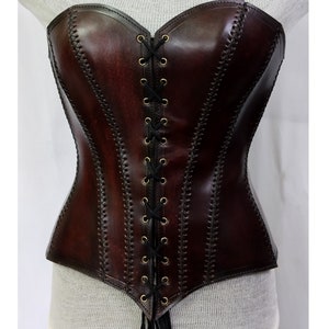 Corset en cuir médiéval, corset en cuir fait main GN, corset en cuir viking, corset sur la poitrine en cuir marron antique armure faite à la main