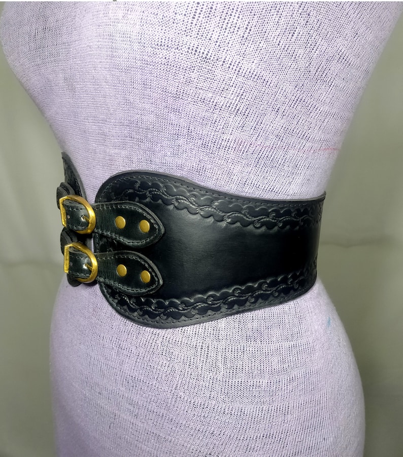 Handmade Tooled Medieval-Viking LARP Leather Corset Belt-Cosplay Armour-Fantasy Halloween for women Warrior Celtic Belt image 17