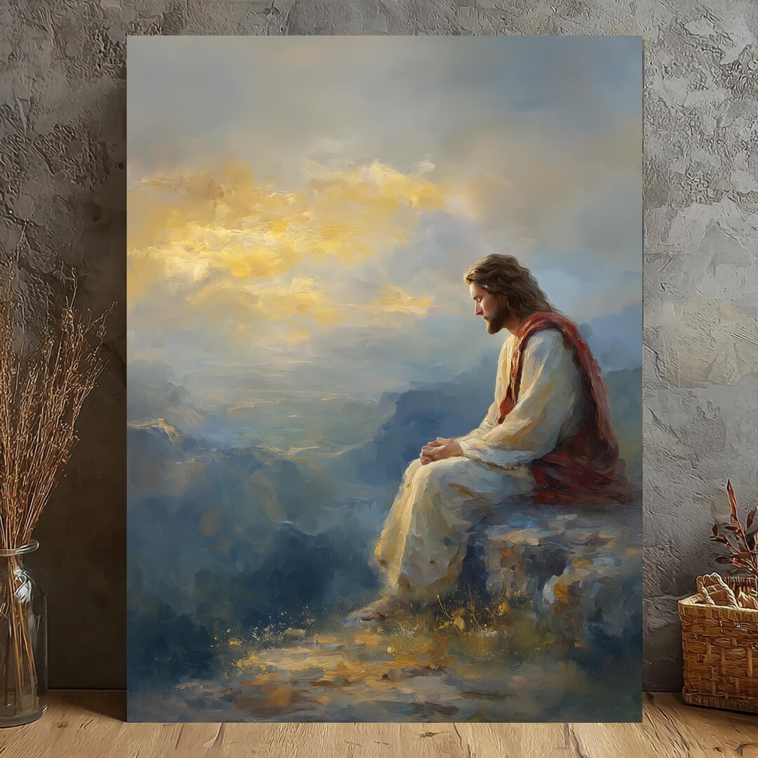 Jesus in Prayer Canvas Art, Christian Faith Artwork - Etsy
