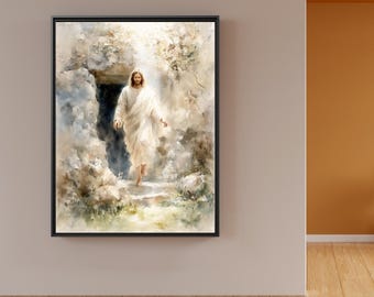 Jesus Resurrection Canvas Print – Easter Christian Wall Art