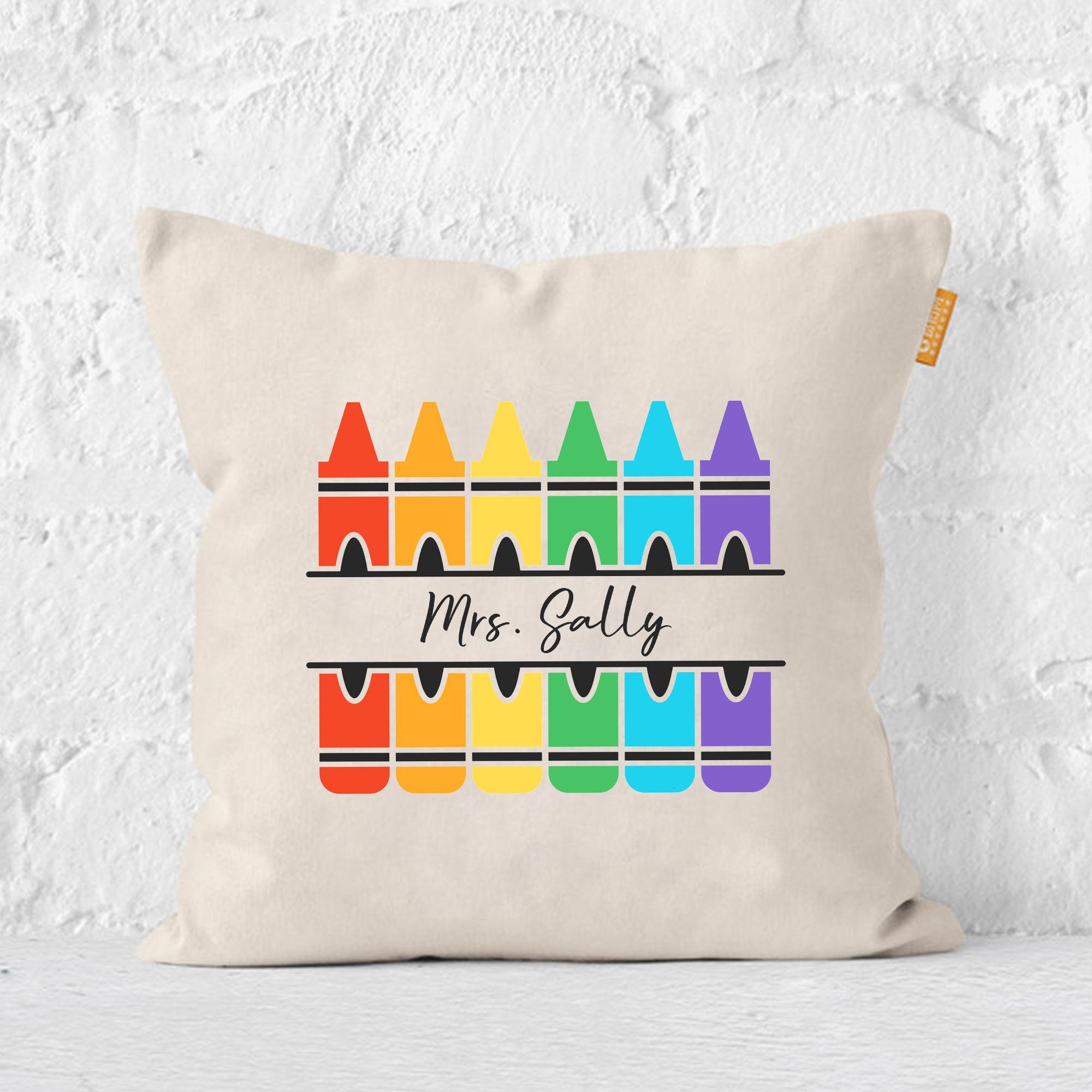 Personalized Crayon Pillow Crayon Teacher Gift Teacher Etsy