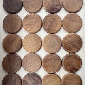 Solid Walnut Wood Coasters with Cork Backing, 4&quot; Diameter, Set of 6, handmade in small batches