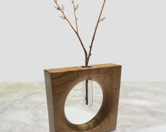 Portal Vase | Cherry Wood | 7.5" x 7.5" x 2"