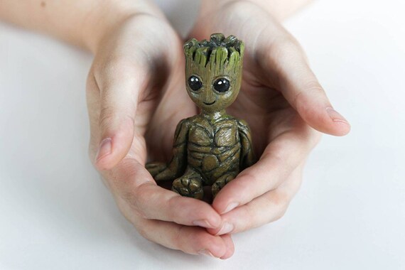 A Figurine From Guardians of the Galaxys baby Groot. Eco friendly Resin Sculpture. Geeky Gift for Marvel Fans. Adorable Character. Etsy