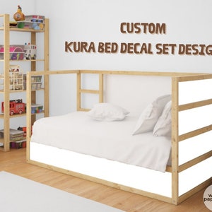 Custom Kura Bed Decal , Custom Made Kur Bed Sticker , Personalised Ikea Bed Decal Set , Kids Room Custom Decal , Kura Bed Design