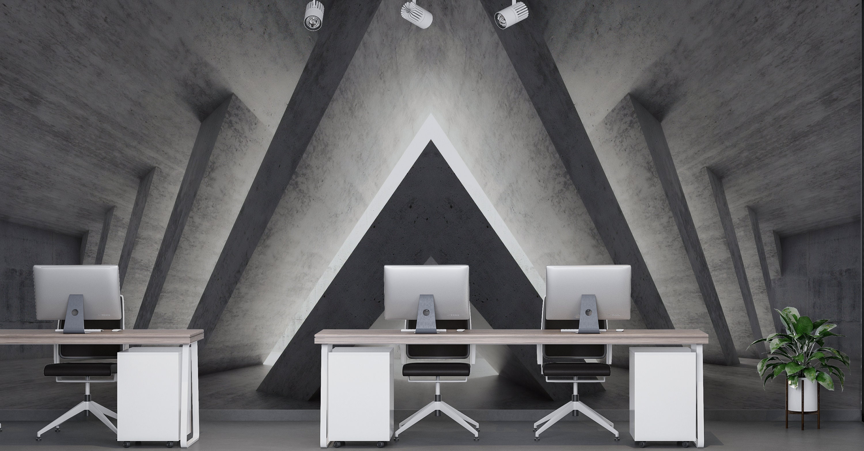 3D Realistic Look Wallpaper Black and Gray Triangle 3D Wall Etsy
