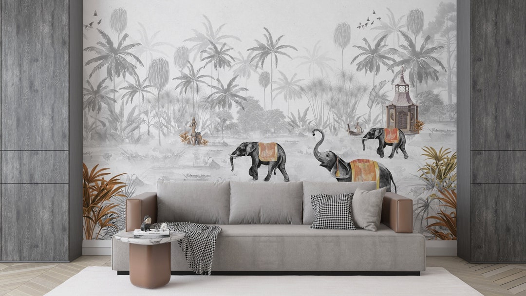 Indian Style Traditional Wallpaper , Peel and Stick Vintage Look Wall