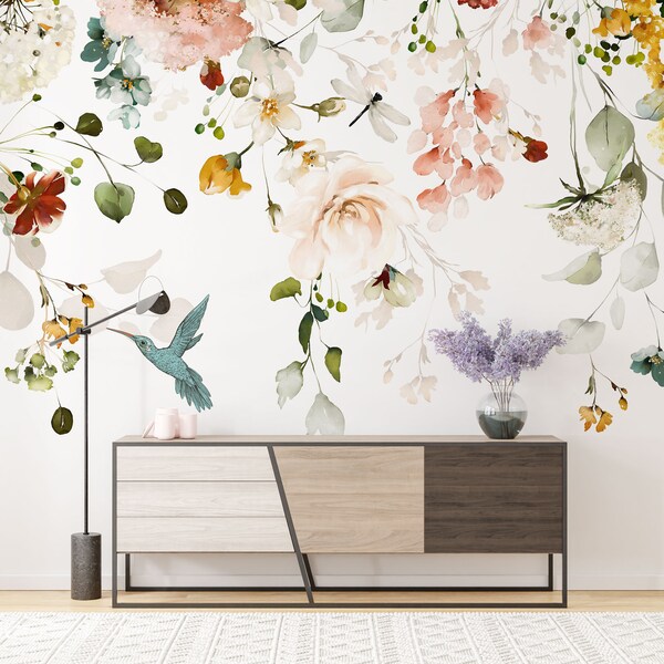 Floral Wallpaper Etsy