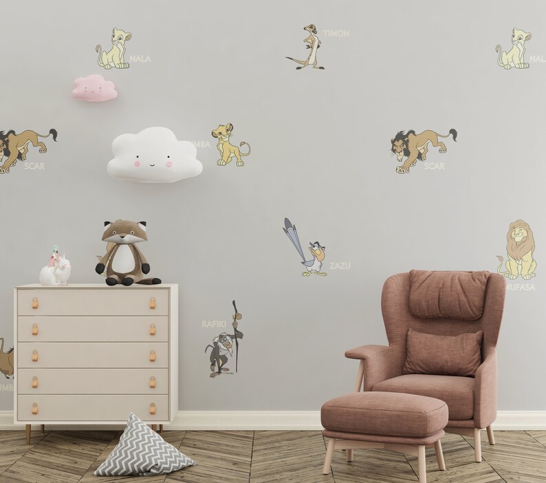 Lion King Themed Wallpaper for Kids Room Kids Lion King Wall Etsy