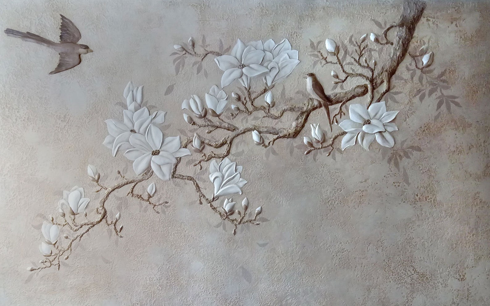 3D Look Floral Wallpaper Peel and Stick Removable Embossed - Etsy