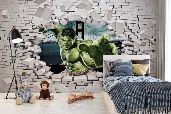 Angry Marvelous Hulk Hues with fire wallpaper for Walls - Magic Decor ®-sgquangbinhtourist.com.vn