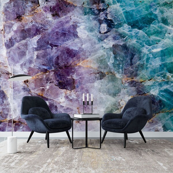Purple Marble Wallpaper Etsy