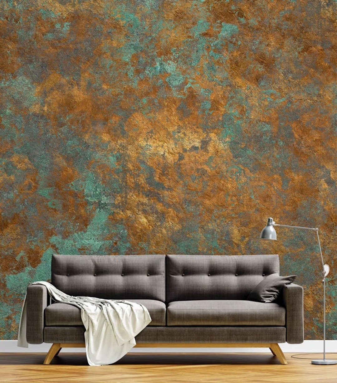Buy Rusty Look Copper Wallpaper Mural Self Adhesive Green Online in India   Etsy