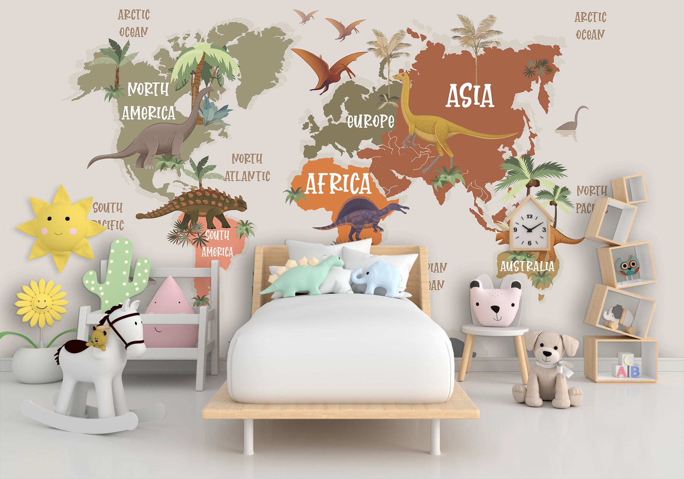 Dinosaur World Map Creator. Kids Wallpaper. Dinosaur Wall Art. - Etsy Dinosaur World Map Creator. Kids Wallpaper. Dinosaur Wall Art. - Etsy