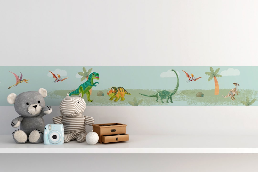 Dinosaurs Border for Kids Dino Park Flying Dinosaurs and Etsy