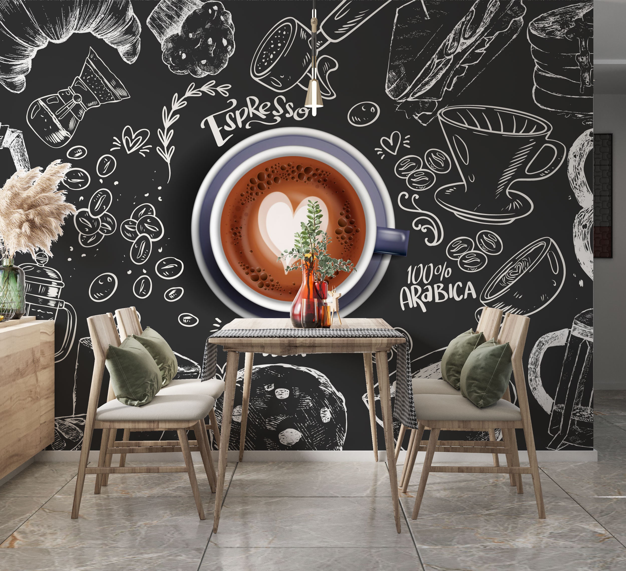 Cafe Fast Food Hamburger Wall Mural