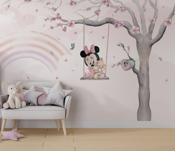 Villa Masters  Introducing Pink Mickey mouse wallpaper design for kids  rooms  Facebook