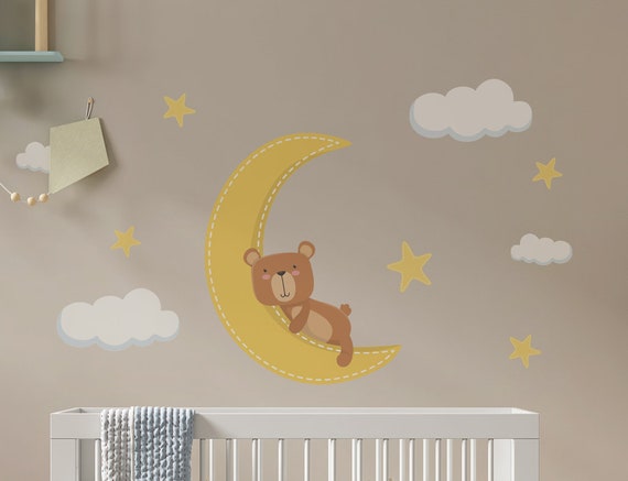 Big Baby Decor Teddy & Flower Nursery Wall Transfer Nursery Wall Sticker X85 
