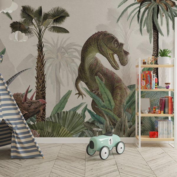 Dinosaurs Wall Mural Etsy