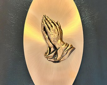 Vintage Copperama Wall Plaque: Praying Hands