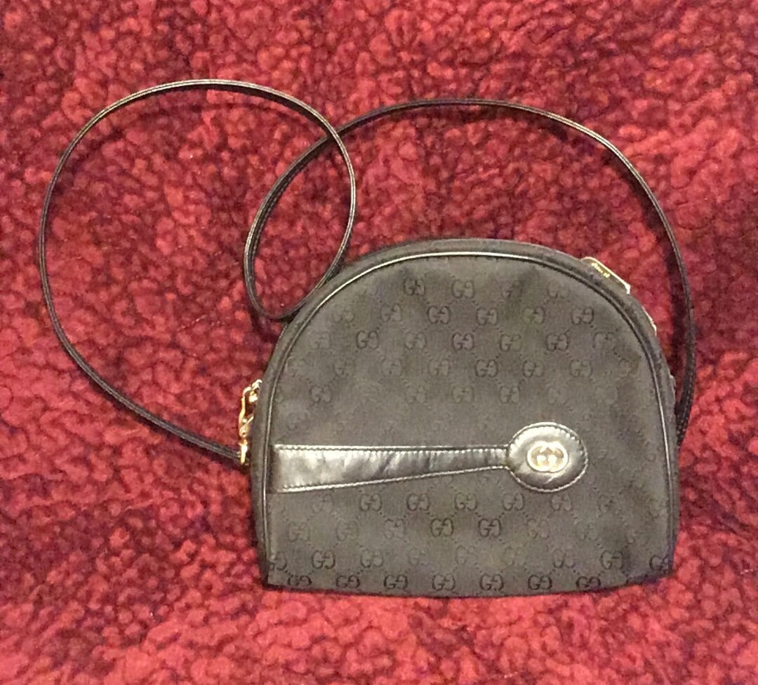 Vintage Gucci Style Crossbody Bag black Etsy