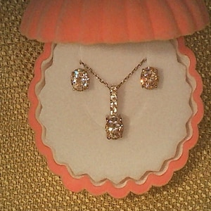 Beautiful Diamond necklace and earring set in sterling silver