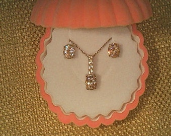 Beautiful Diamond necklace and earring set in sterling silver