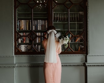 Handmade wedding veil Italian tulle with bow