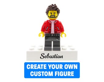 Personalized LEGO Figure – Create your own custom LEGO minifigure with name base – Personalized Gift for Him & Her, Birthday or Christmas