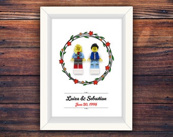 Couple in love - Personalized LEGO figures in frame / Create your own minifigure - the best Valentine’s day / anniversary gift for her & him