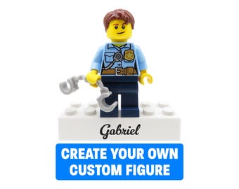 Police Officer – Personalized LEGO® Figure – Custom Minifigure Gift for Promotion, Retirement or Birthday