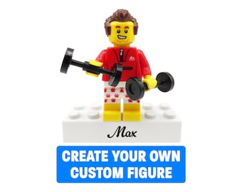 Gym Fan Personalized LEGO Figure – Create your own custom LEGO minifigure – Personalized Gift for Him, Boyfriend, Husband, Dad for Birthday