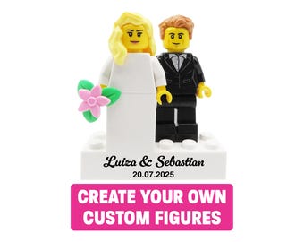 Bride & Groom – Personalized LEGO® Couple Figures – Custom Wedding or Anniversary Gift for Newlyweds