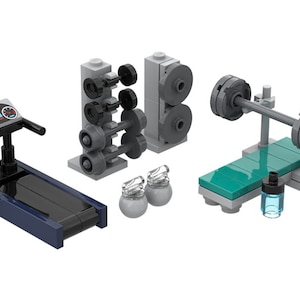 Minifigure Gym - custom set made of LEGO bricks - great gift for him and her, fitness or gym lovers, personal trainers, husband, boyfriend