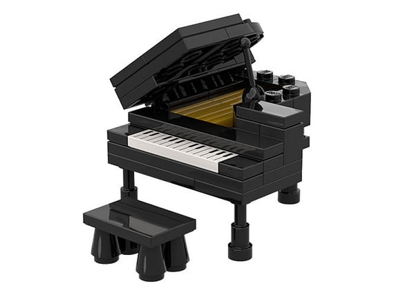 Grand piano à queue en bois enfant personnalisé - Noir