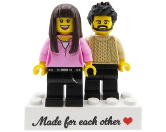Verliebte Paare - Personalisierte LEGO Figuren / Erstellen Sie Ihre eigenen LEGO Minifiguren - das beste Valentinstag / Jubiläumsgeschenk für Sie & Ihn