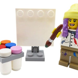 Custom Minifigure - Female Painter - made of LEGO parts - perfect gift for painter, art teacher, drawing lover or LEGO fan