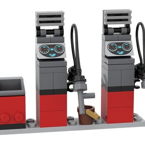 Minifigure Petrol station / Gas station - custom set made of LEGO bricks - for kids & adults LEGO fan, drivers, car lovers