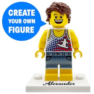 Gepersonaliseerde figuren (LEGO® Parts) - Maak je eigen custom minifiguur - uniek gepersonaliseerd cadeau voor hem/haar, mannen/vrouwen, vriend