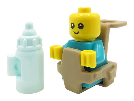 LEGO City Minifigure Bebé / Infante con portabebés y biberón - Etsy España