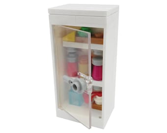 Minifigure kitchen: Fridge with food - custom set made of LEGO bricks - for kids & adults, cooking and food lovers, foodies, cooks, chefs