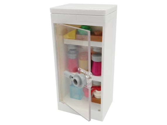 Cucina per minifigure: frigorifero con cibo set personalizzato