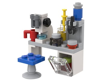 Scientist laboratory / lab - custom set made of LEGO bricks - perfect gift for kids & adults, chemist, laboratory technicians or scientist