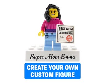 Best Mom Personalized LEGO Figure – Crete your own custom LEGO minifigure - Unique Gift for Mom for Mother’s Day, Birthday or Christmas