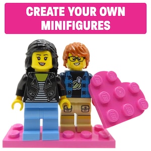 Verliefd stel - Gepersonaliseerde figuren (LEGO® Parts) - gepersonaliseerd jubileum- en Valentijnsdagcadeau, voor hem / vriend / echtgenoot / stel