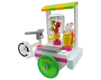 Minifigure vehicles: LEGO juice and lemonade cart / bike / bar on wheels - for kids and adults