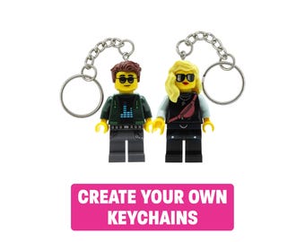 Personalized LEGO® Couple Keychains – Custom Figure Gift for Him and Her, Valentine’s Day or Anniversary