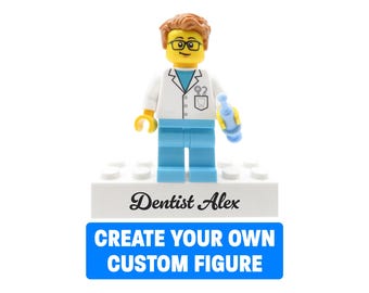 Dentist Personalized LEGO Figure – Crete your own custom LEGO minifigure - Unique Gift for Dentist for Appreciation, Birthday or Christmas