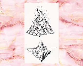 Mountain Temporary Tattoo, Fake Tattoo, Festival tattoo